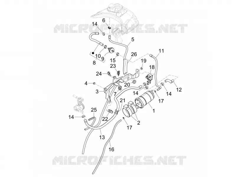 Système anti-évaporation VESPA VESPA-SCOOTER 310 GTV 2025  Vespa GTV 310 E5+ ABS ASR