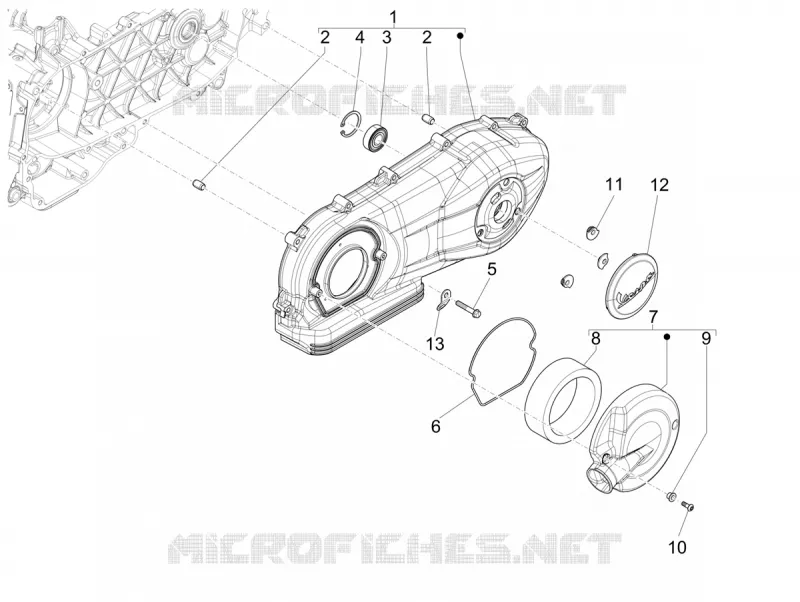 Couvercle carter - Refoidissement carter VESPA VESPA-SCOOTER 150 946 2025  Vespa 946 150 E5+ 12° Anniversary