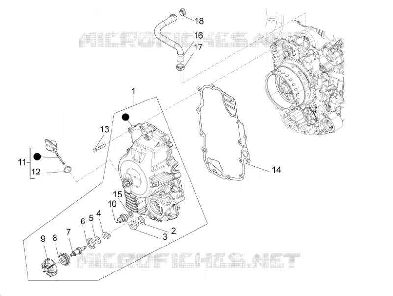 Couvercle volant magnetique - Filtre à huile PIAGGIO PIAGGIO-SCOOTER 350 BEVERLY 2014  Beverly 4T 4V ie E3 Sport Touring