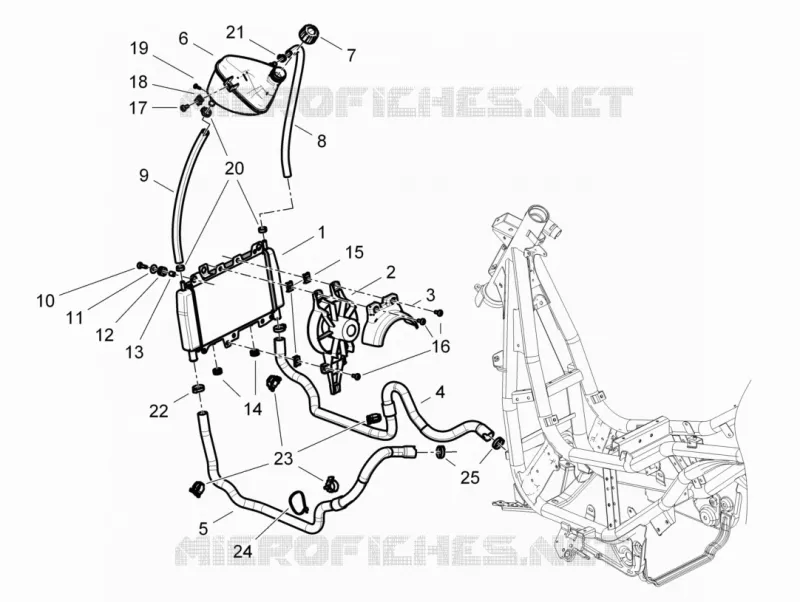 Instalation de refoidissement PIAGGIO PIAGGIO-SCOOTER 350 BV 2014  BV 4T 4V ie E3
