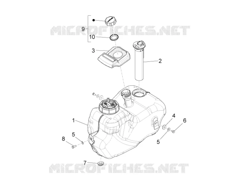 Réservoir carburant PIAGGIO PIAGGIO-SCOOTER 350 BV 2013  BV 4T 4V ie E3