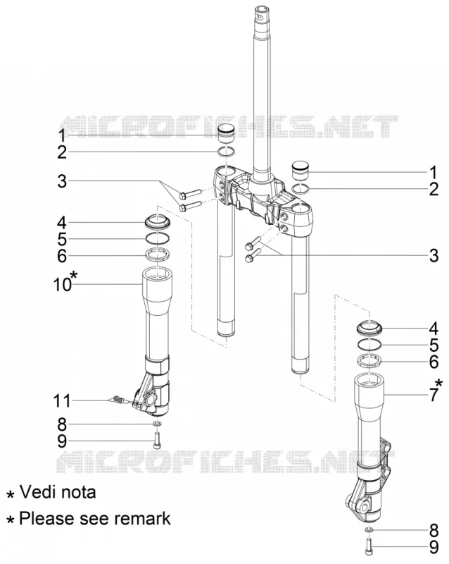 Composants de la fourche (Kayaba) PIAGGIO PIAGGIO-SCOOTER 350 BV 2015  BV 4T 4V ie E3 ABS