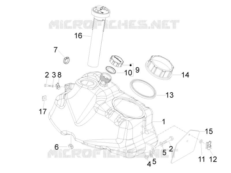 Réservoir carburant PIAGGIO PIAGGIO-SCOOTER 500 BEVERLY 2009  Beverly Cruiser E3