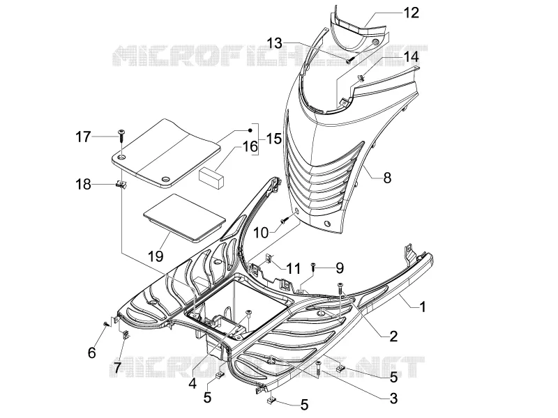 Protection centrale - Repose-pieds PIAGGIO PIAGGIO-SCOOTER 125 CARNABY 2007  Carnaby 4T E3