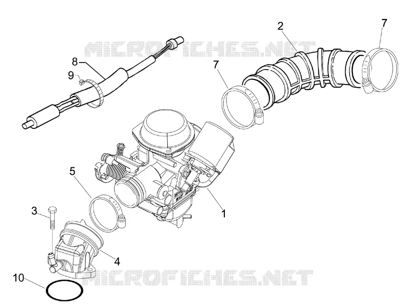 Carburateur complet - Raccord d'admission PIAGGIO PIAGGIO-SCOOTER 100 FLY 2011  Fly 4T