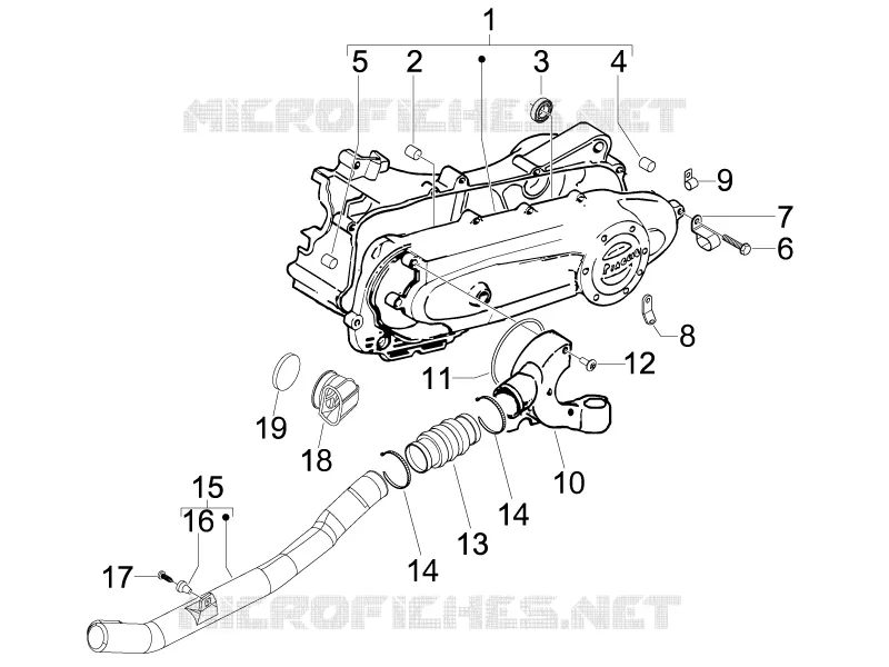 Couvercle carter - Refoidissement carter PIAGGIO PIAGGIO-SCOOTER 100 FLY 2011  Fly 4T