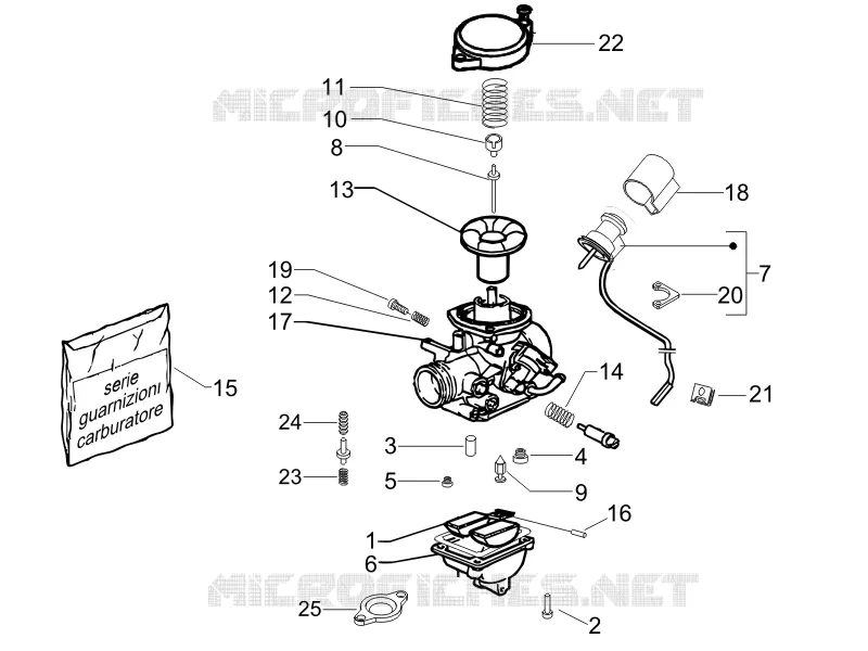 Composants de carburateur PIAGGIO PIAGGIO-SCOOTER 50 ZIP 1996  Zip