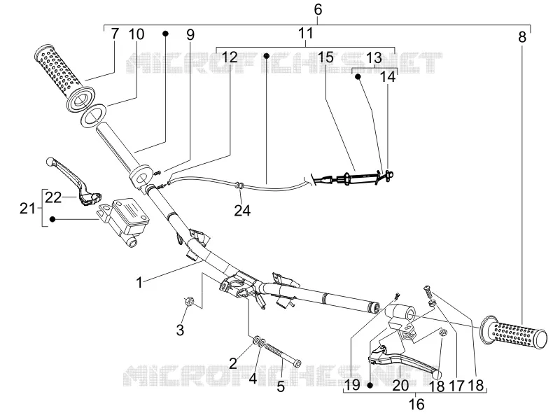 Guidon - Maître cylindre PIAGGIO PIAGGIO-SCOOTER 50 ZIP 1995  Zip