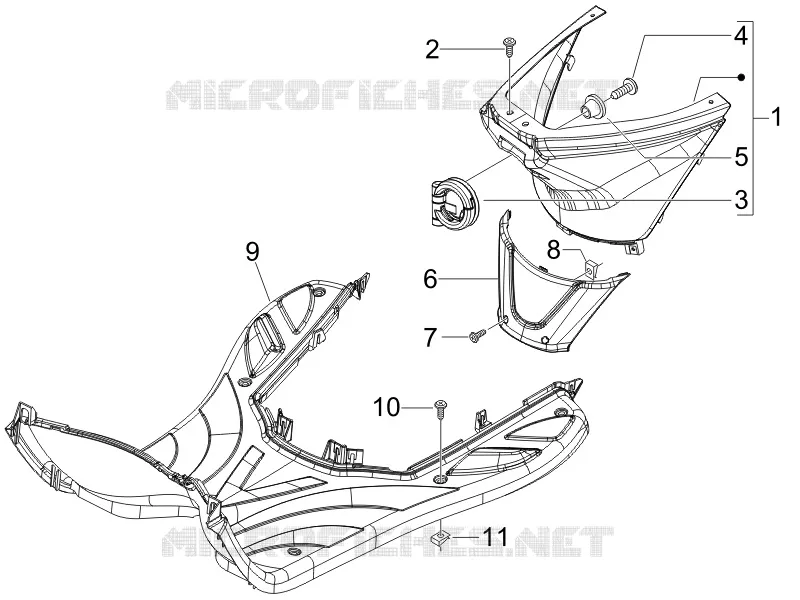 Protection centrale - Repose-pieds PIAGGIO PIAGGIO-SCOOTER 50 ZIP 1995  Zip
