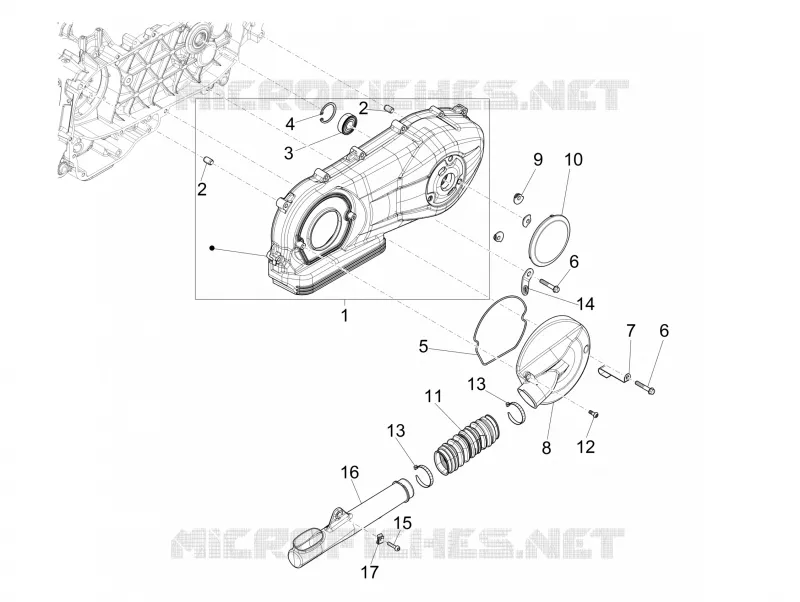 Couvercle carter - Refoidissement carter PIAGGIO PIAGGIO-SCOOTER 125 FLY 2014  Fly 4T/3V ie