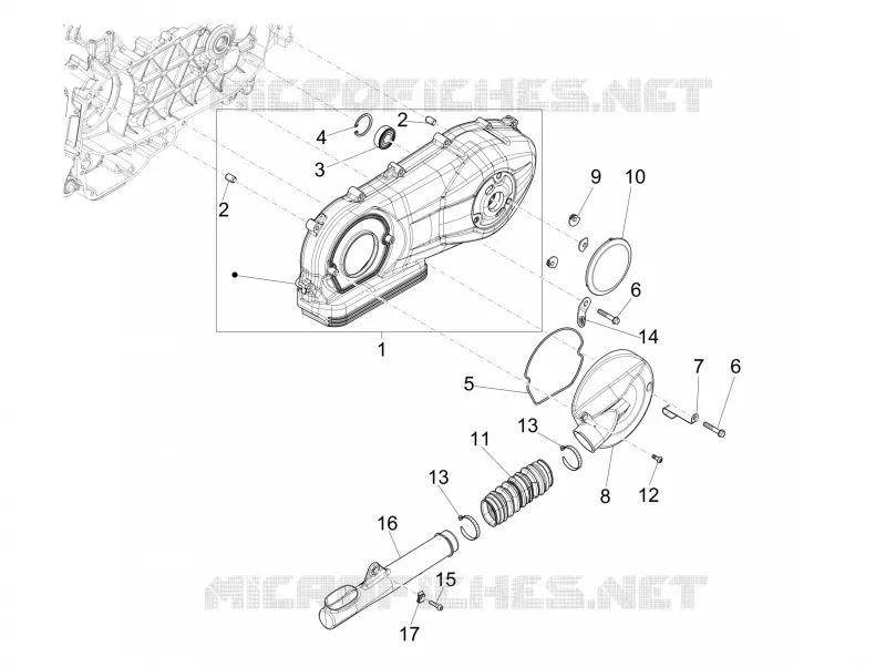 Couvercle carter - Refoidissement carter PIAGGIO PIAGGIO-SCOOTER 125 FLY 2013  Fly 4T/3V ie E3 LEM