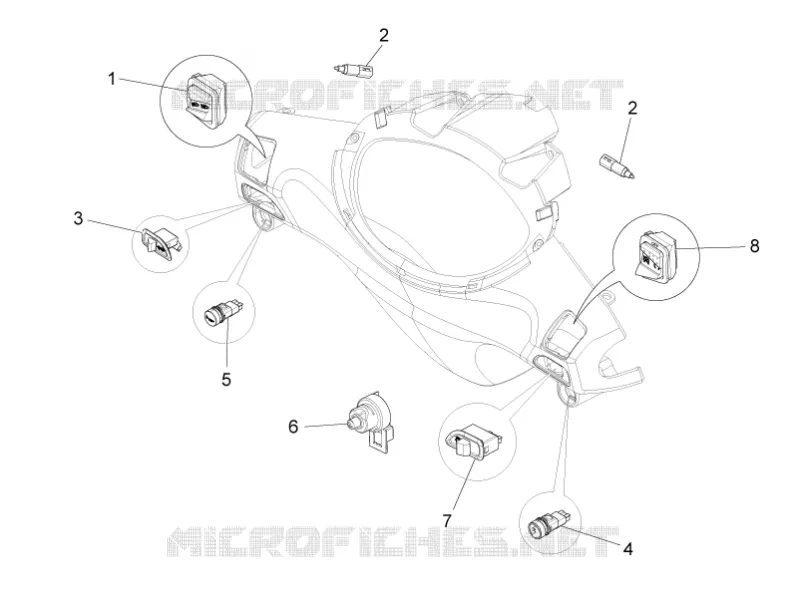 Inverseurs - Commutateurs - Boutons - Interrupteurs PIAGGIO PIAGGIO-SCOOTER 125 FLY 2013  Fly 4T/3V ie E3 LEM