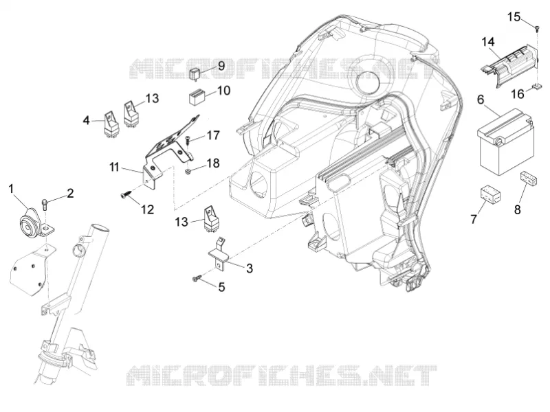 Relais - Batterie - Avertisseur sonore PIAGGIO PIAGGIO-SCOOTER 125 FLY 2013  Fly 4T/3V ie E3 LEM