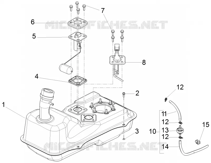 Réservoir carburant PIAGGIO PIAGGIO-SCOOTER 125 FLY 2012  Fly 4T/3V ie E3 LEM