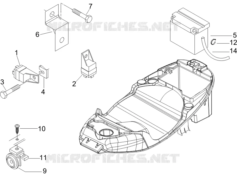 Relais - Batterie - Avertisseur sonore PIAGGIO PIAGGIO-SCOOTER 125 FLY 2006  Fly 4T
