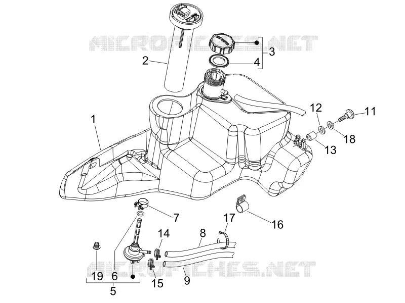 Réservoir carburant PIAGGIO PIAGGIO-SCOOTER 125 FLY 2007  Fly 4T