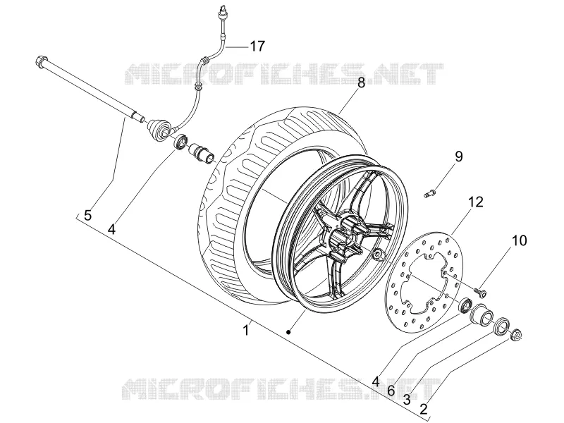 Roue avant PIAGGIO PIAGGIO-SCOOTER 125 FLY 2006  Fly 4T