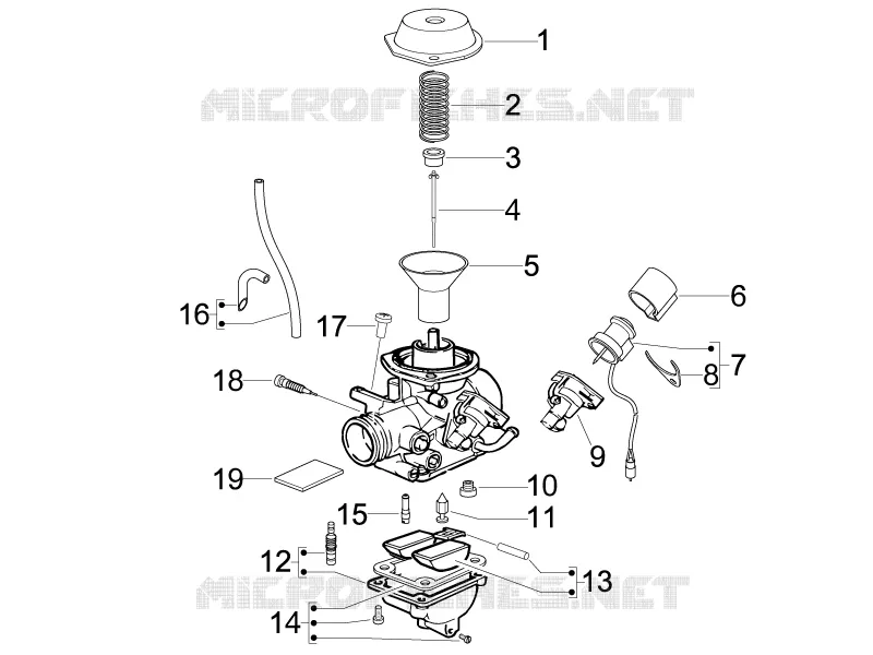 Composants de carburateur PIAGGIO PIAGGIO-SCOOTER 125 FLY 2008  Fly 4T E3