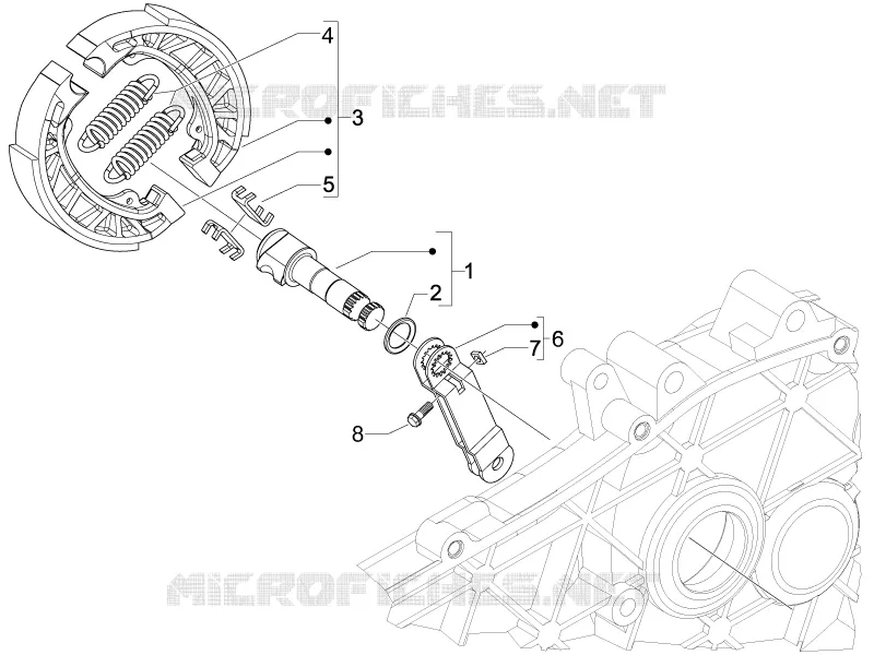 Frein posterieur - Mâchoire PIAGGIO PIAGGIO-SCOOTER 125 FLY 2009  Fly 4T E3