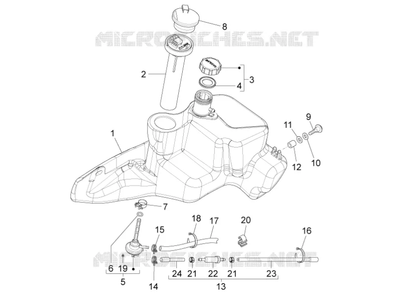 Réservoir carburant PIAGGIO PIAGGIO-SCOOTER 125 FLY 2011  Fly 4T E3
