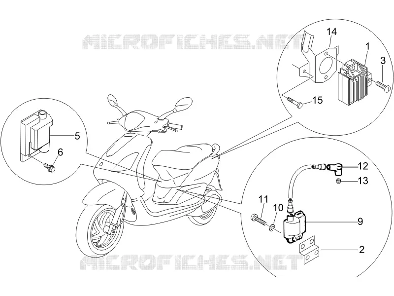 Régulateurs de tension - Centrales electroniques - Bobine H.T. PIAGGIO PIAGGIO-SCOOTER 150 FLY 2007  Fly 4T