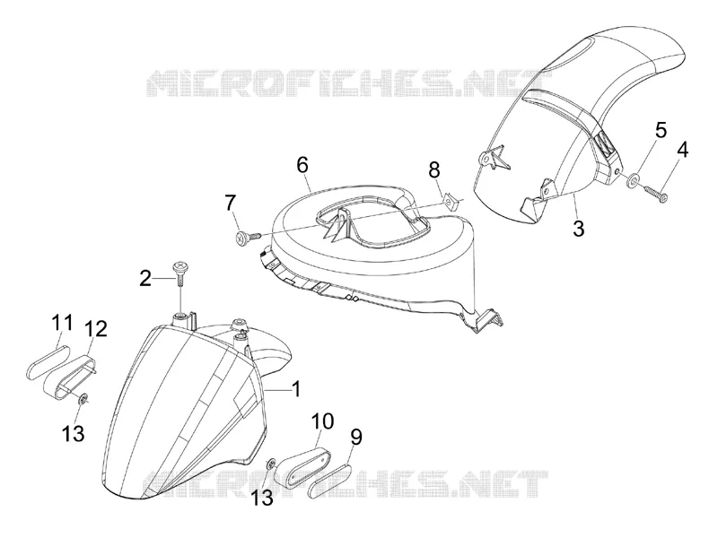 Logement roue - Garde boue PIAGGIO PIAGGIO-SCOOTER 150 FLY 2007  Fly 4T