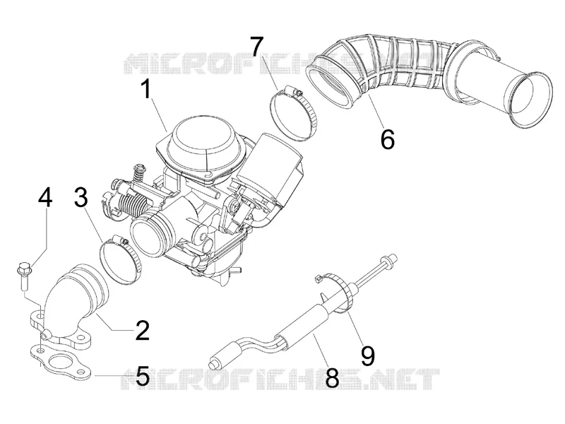 Carburateur complet - Raccord d'admission PIAGGIO PIAGGIO-SCOOTER 150 FLY 2009  Fly 4T