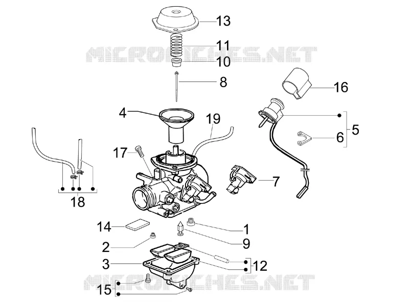 Composants de carburateur PIAGGIO PIAGGIO-SCOOTER 150 FLY 2009  Fly 4T