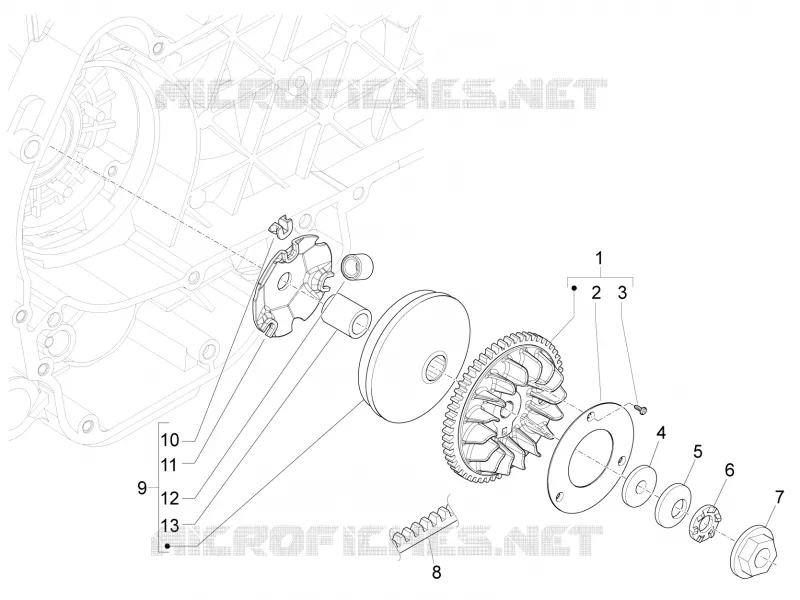 Poulie motrice PIAGGIO PIAGGIO-SCOOTER 150 FLY 2010  Fly 4T