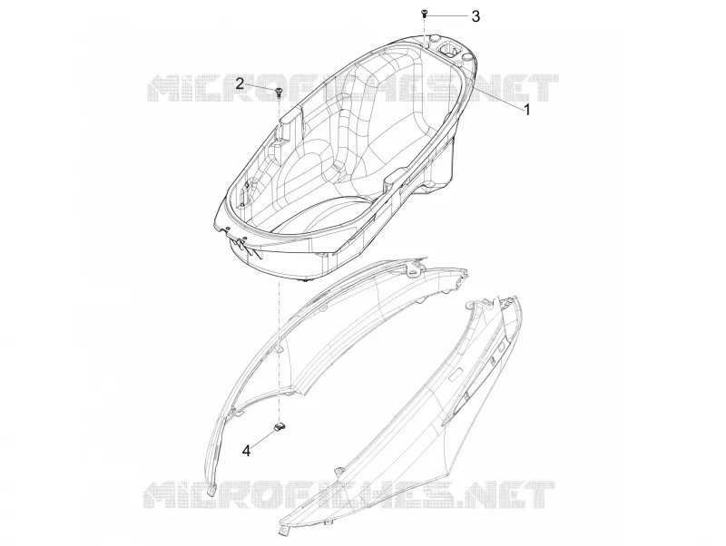 Logement casque - Dessous de selle PIAGGIO PIAGGIO-SCOOTER 150 FLY 2015  Fly 4T 3V ie