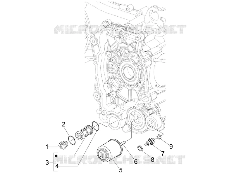 Couvercle volant magnetique - Filtre à huile PIAGGIO PIAGGIO-SCOOTER 150 FLY 2010  Fly 4T E3