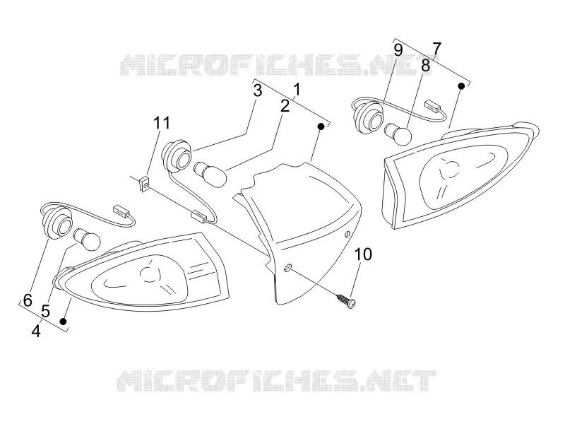 Eclairages arrière - Clignotants PIAGGIO PIAGGIO-SCOOTER 50 FLY 2006  Fly 2T