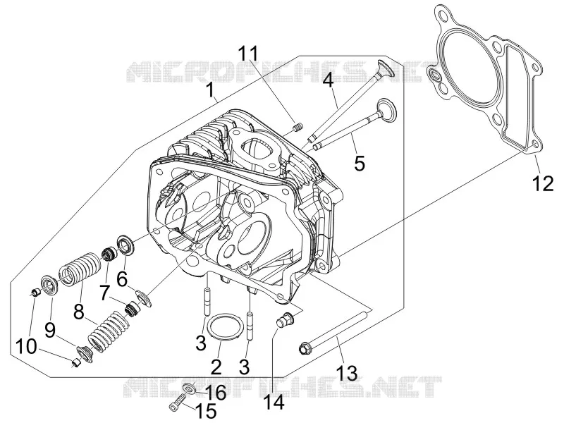 Ensemble culasse - Soupape PIAGGIO PIAGGIO-SCOOTER 50 FLY 2010  Fly 4T (25-30Km/h)