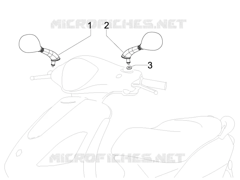 Rétroviseur/s PIAGGIO PIAGGIO-SCOOTER 50 FLY 2010  Fly 4T (25-30Km/h)