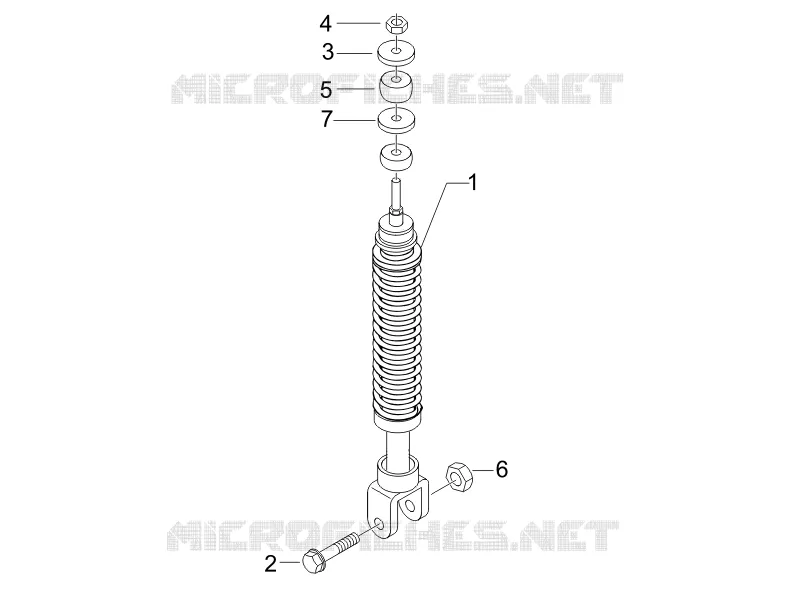 Suspension arrière - Amortisseur/s PIAGGIO PIAGGIO-SCOOTER 50 FLY 2008  Fly 4T (25-30Km/h)