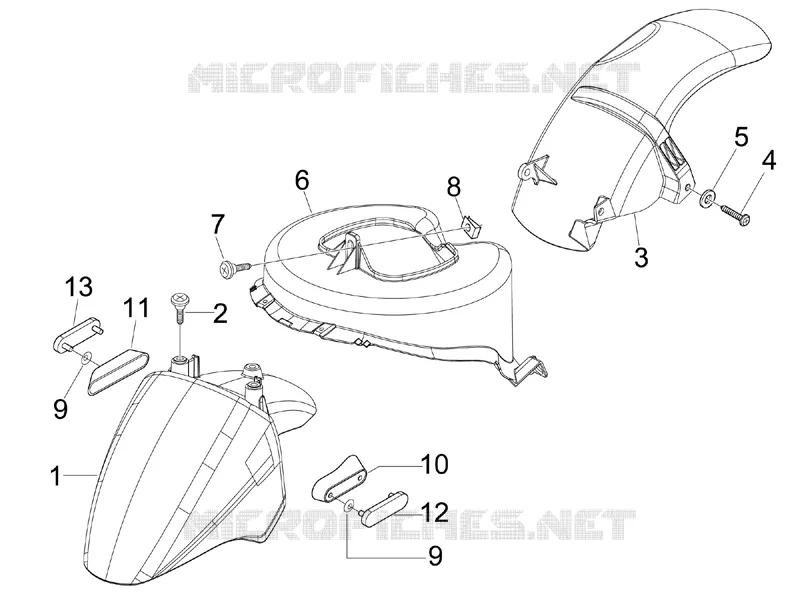 Logement roue - Garde boue PIAGGIO PIAGGIO-SCOOTER 50 FLY 2009  Fly 4T
