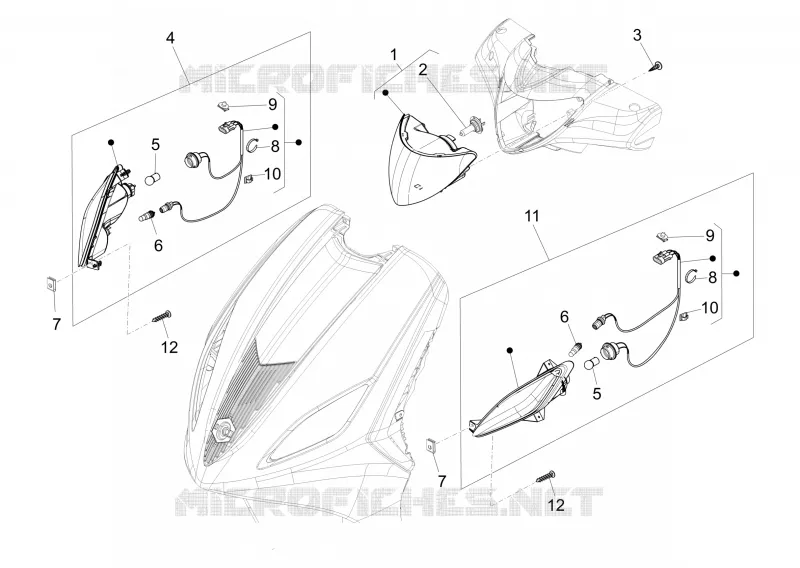Eclairages avant - Clignotants PIAGGIO PIAGGIO-SCOOTER 50 FLY 2016  Fly 4T 2V 25-30Km/h