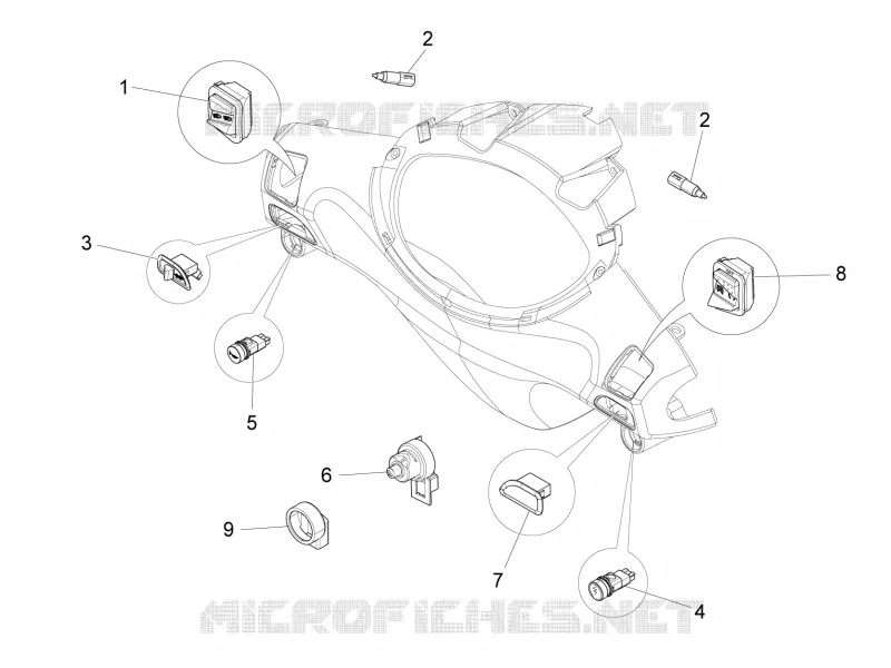 Inverseurs - Commutateurs - Boutons - Interrupteurs PIAGGIO PIAGGIO-SCOOTER 50 FLY 2013  Fly 4T 2V 25-30Km/h