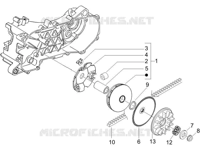 Poulie motrice PIAGGIO PIAGGIO-SCOOTER 50 FLY 2015  Fly 4T 2V 25-30Km/h