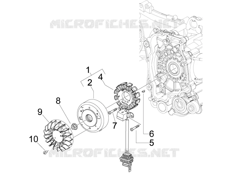 Volant magnetique PIAGGIO PIAGGIO-SCOOTER 50 FLY 2012  Fly 4T 2V 25-30Km/h