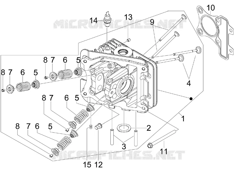 Ensemble culasse - Soupape PIAGGIO PIAGGIO-SCOOTER 50 FLY 2012  Fly 4T 4V