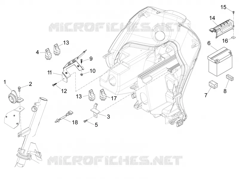 Relais - Batterie - Avertisseur sonore PIAGGIO PIAGGIO-SCOOTER 50 FLY 2013  Fly 4T 4V