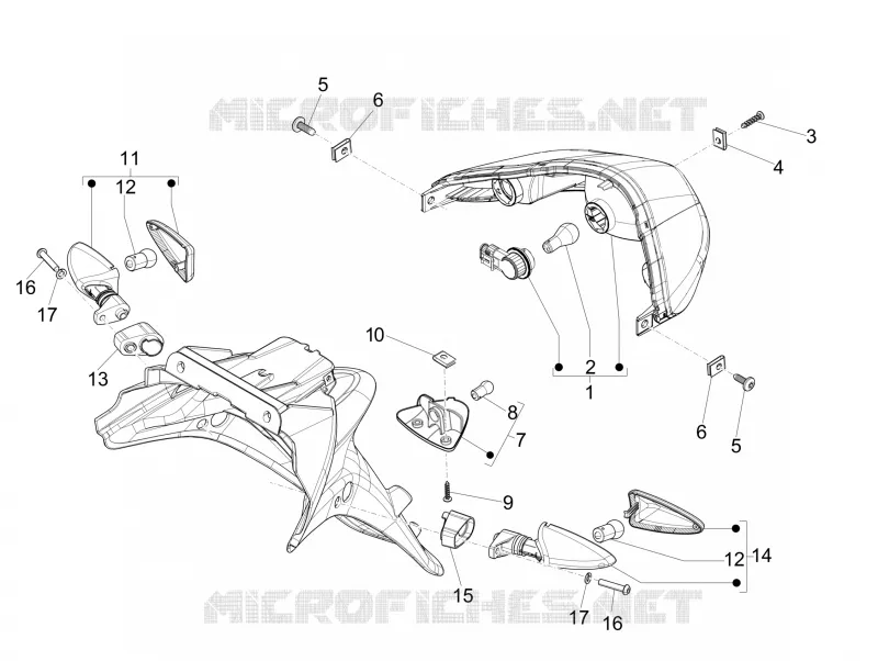 Eclairages arrière - Clignotants PIAGGIO PIAGGIO-SCOOTER 50 FLY 2015  Fly 4T 4V