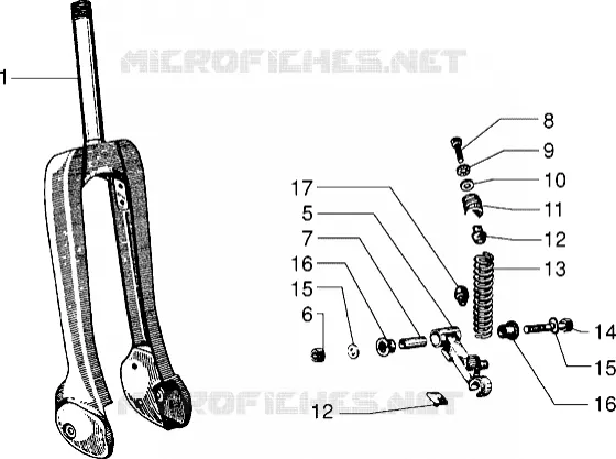 Composants fourche suspension PIAGGIO PIAGGIO-SCOOTER 50 CIAO 1999  Ciao