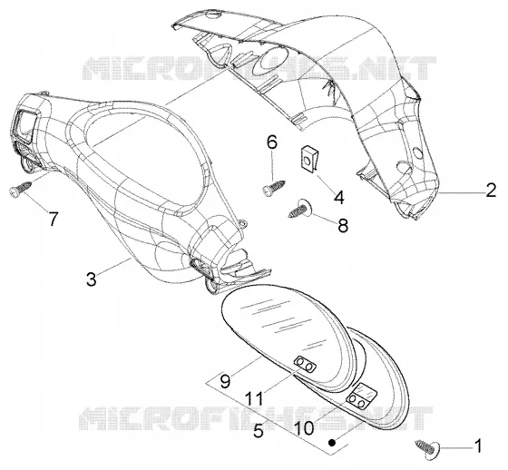 Compteur kilometrique-couvercles du guidon PIAGGIO PIAGGIO-SCOOTER 150 FLY Other year  Fly 4T