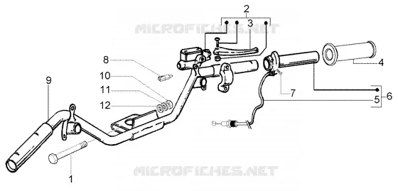 Pieces composant le guidon PIAGGIO PIAGGIO-SCOOTER 50 FLY Other year  Fly 4T