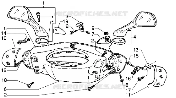 Couvercles guidon et retroviseurs PIAGGIO PIAGGIO-SCOOTER 125 HEXAGON Other year  Hexagon GTX