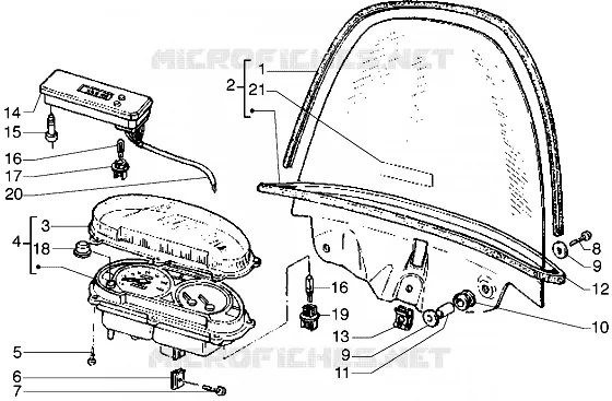Compteurkilometrique-Pare-brise PIAGGIO PIAGGIO-SCOOTER 180 HEXAGON Other year  Hexagon GTX