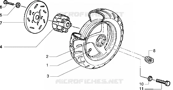 Roue AR. (Vehicules avec frein à disque AR.) PIAGGIO PIAGGIO-SCOOTER 50 NRG Before 200  NRG MC3