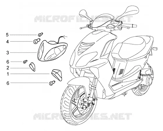 Projecteur - clignotant av. PIAGGIO PIAGGIO-SCOOTER 50 NRG Before 200  NRG Power DD